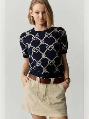 Anthropologie Maeve “Maxime Puff Sleeve Sweater tee”